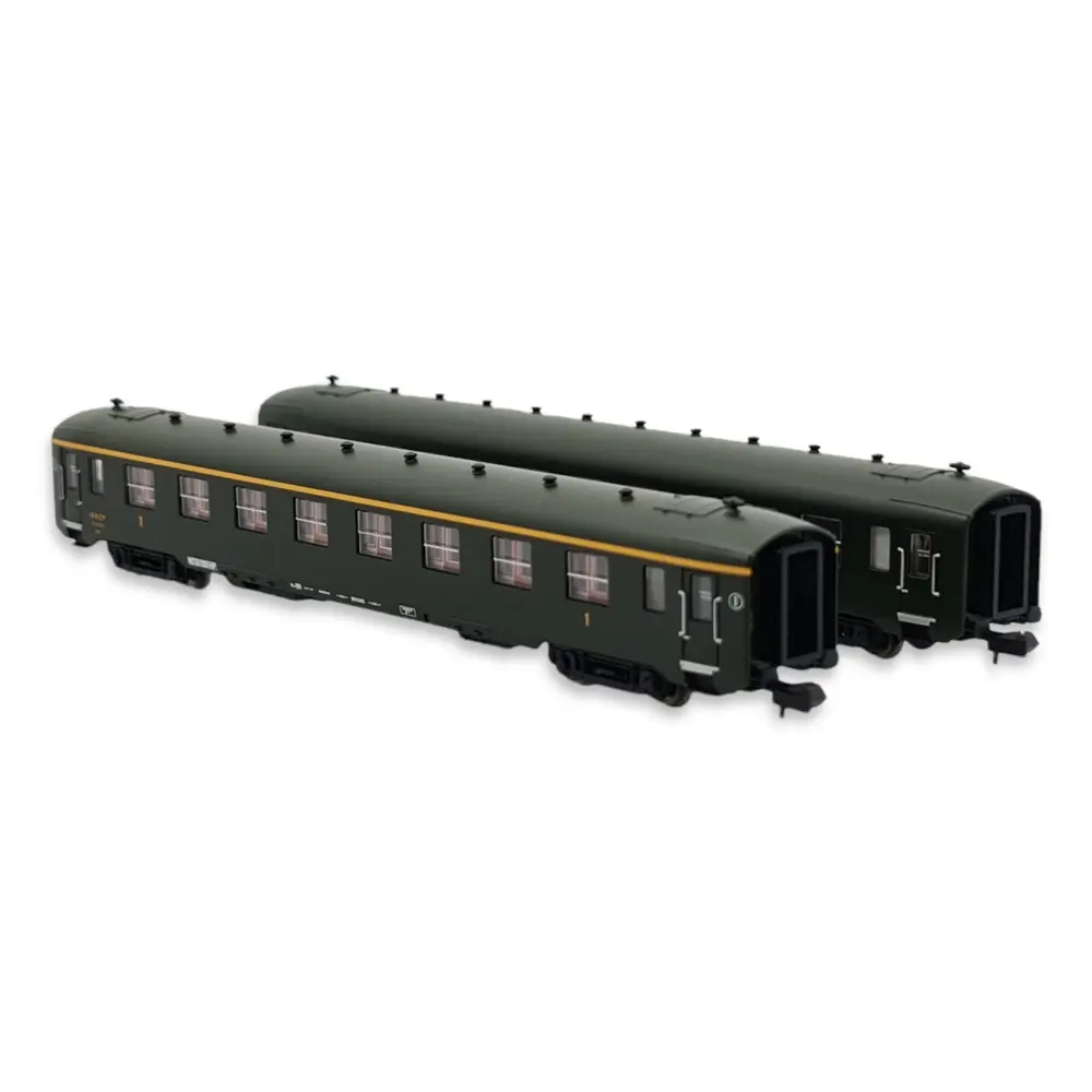 Set de 2 voitures voyageurs DEV AO - Ree Modèles NW-282 - N 1/160 - SNCF - Ep III - 2R