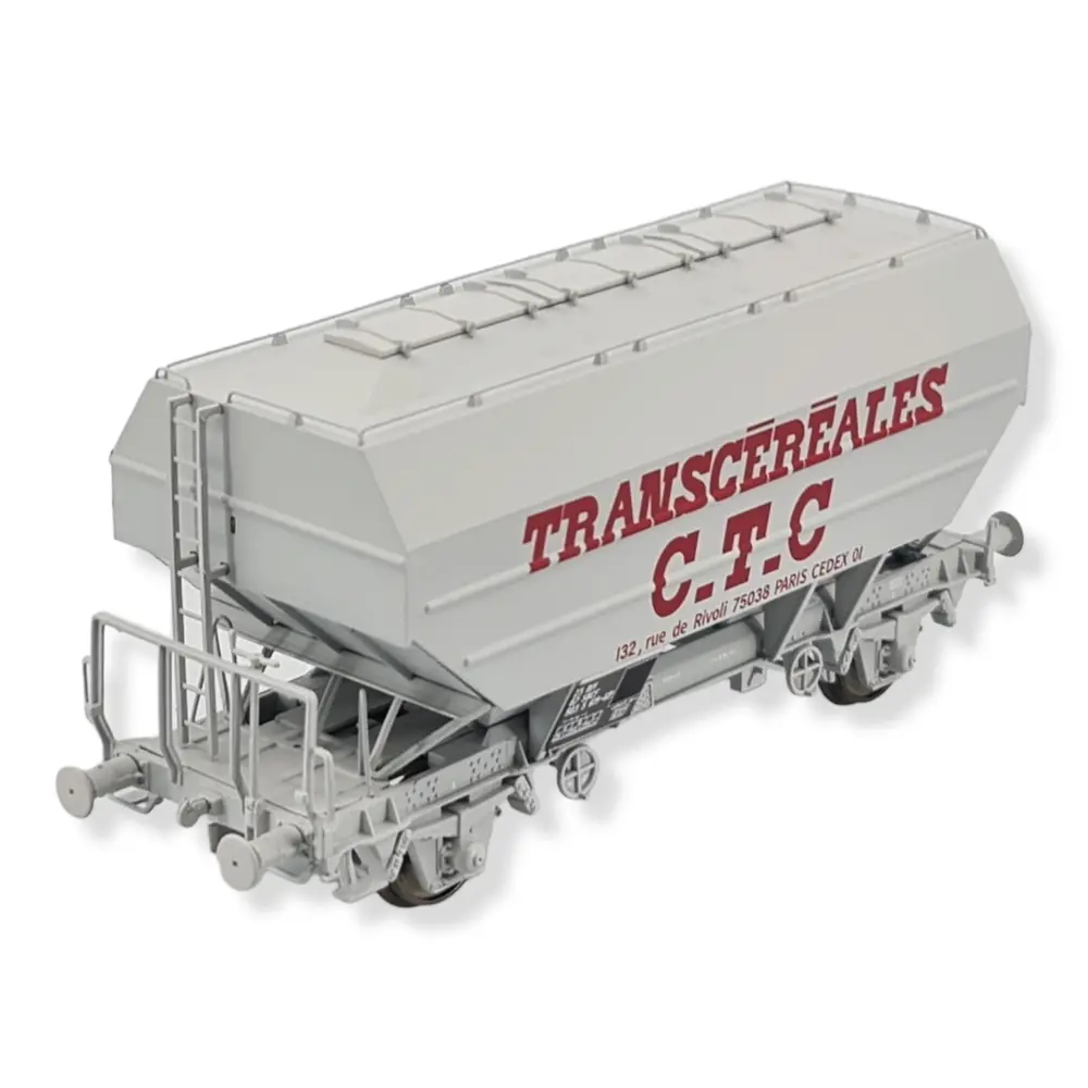 Wagon céréalier CTC gris gros logo - REE MODELES WB731 SNCF HO 1/87 - EP IV