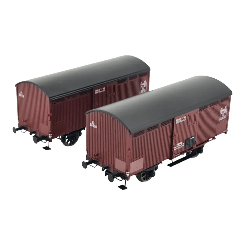 Set 2 Wagons primeurs 10T rouge sideros REE MODELES WB759 - PLM HO 1/87 - EP II
