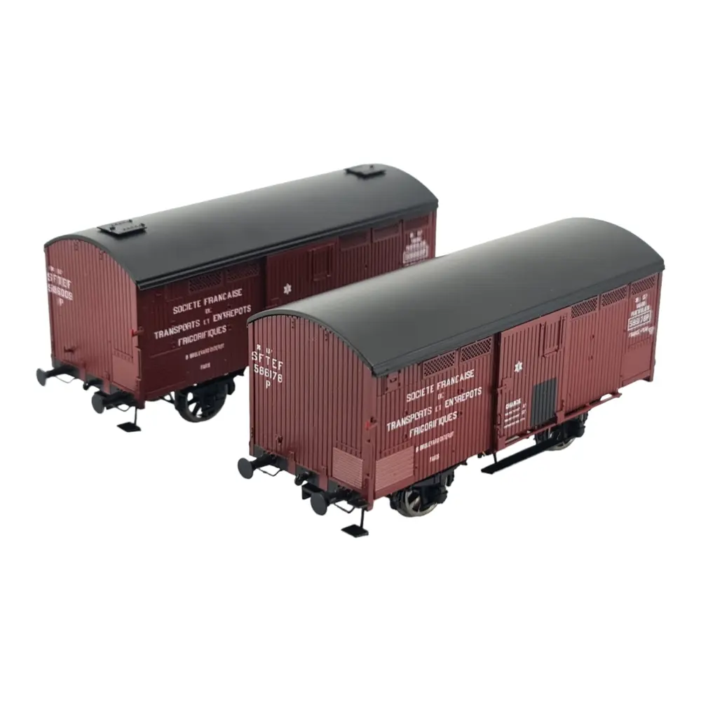 Set 2 Wagons ISOTHERME Ex-primeur rouge sideros REE MODELES WB763 - PLM HO 1/87