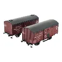 Set 2 Wagons ISOTHERME Ex-primeur rouge sideros REE MODELES WB763 - PLM HO 1/87