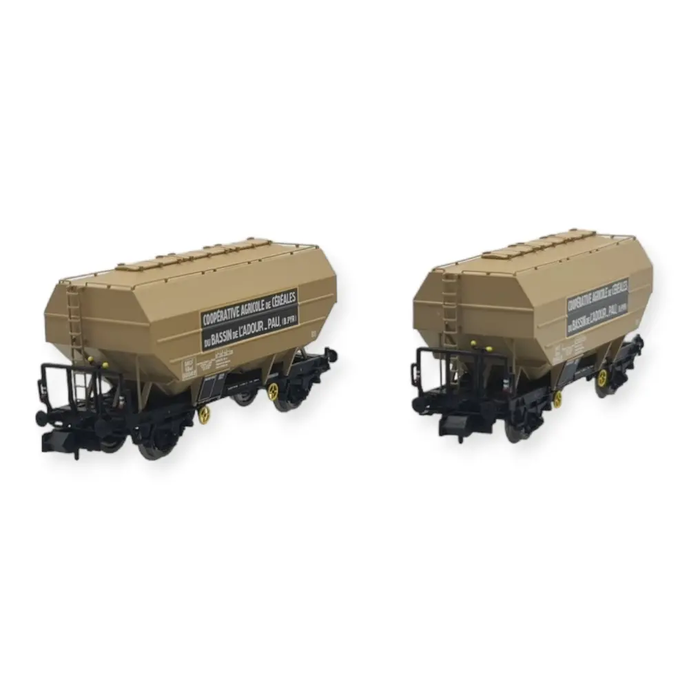 Coffret 2 wagons céréaliers - REE Modèles NW306 - N 1/160 - SNCF - EP III