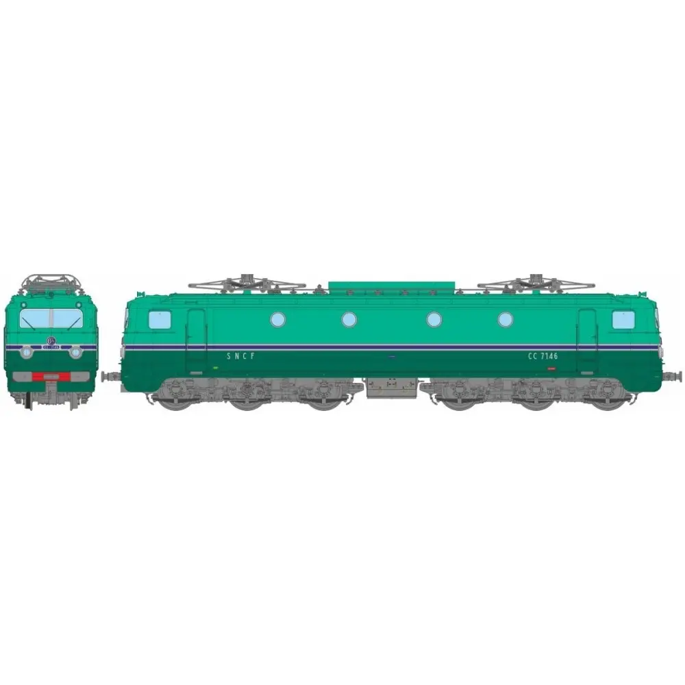Locomotive électrique CC 7146, dépôt Villeneuve, Sud-Est, plaque Mistral - Ree Modèles JM005 - HO 1/87 - SNCF - Ep III - Analogique - 2R