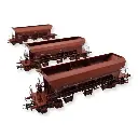 Set 3 wagons trémie F70 UAS REE Modèles WB808 - HO 1/87 - SNCF - EP V/VI