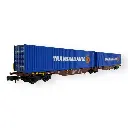 Wagon Sggmrss 90 TOUAX + 2 conteneurs 45’ TRANSALLIANCE - REE MODÈLES NW-235 - N 1/160 - SNCF - VI