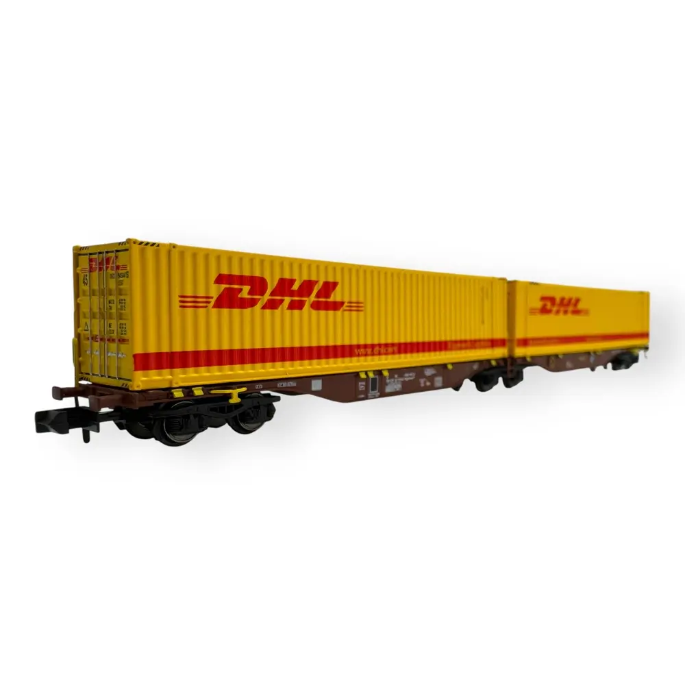 Wagon Sggmrss 90 TOUAX + 2 Conteneurs 45’ DHL - REE MODÈLES NW-236 - N 1/160 - SNCF - VI