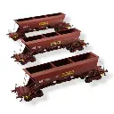 Set de 3 Wagons Trémies EX - REE MODÈLES NW-268 - N 1/160 - SNCF - EP IV - DC