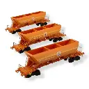 Set de 3 Wagons Trémies EX - REE MODÈLES NW-271 - N 1/160 - SNCF - EP VI - DC