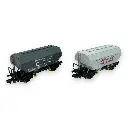 Set de 2 wagons céréaliers "C.T.C COTRAM" & "C.T.C UNCAC" - Ree Modèles NW-313 - N 1/160 - SNCF - Ep III - 2R