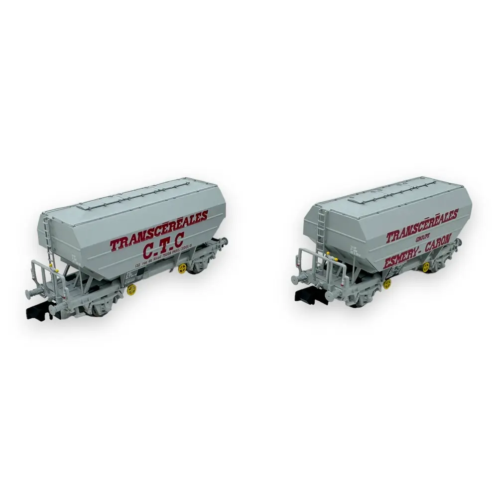 Set 2 wagons céréaliers - Ree Modèles NW-317 - N 1/160 - SNCF - Ep IV - 2R