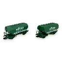 Set 2 wagons céréaliers - Ree Modèles NW-321 - N 1/160 - SNCF - Ep IV - 2R