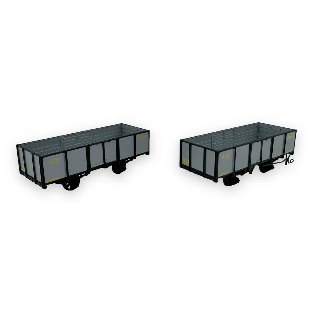 Set 2 wagons tombereaux - Ree Modèles VM-031 - HOm 1/87 - CFD - Ep III - 2R