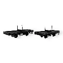 Set 2 wagons plats porte-grumes freinés bruns - Ree Modèles VM037 - HOe/HOm 1/87 - CFC - Ep III - 2R