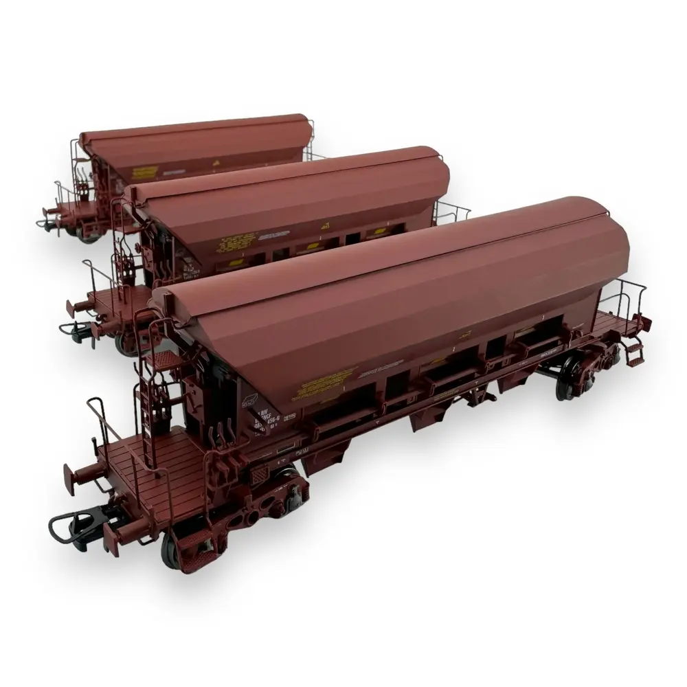 Set 3 Wagons Trémie T8 Tadkks REE Modèles WB844 - HO 1/87 - SNCF - EP IV-V