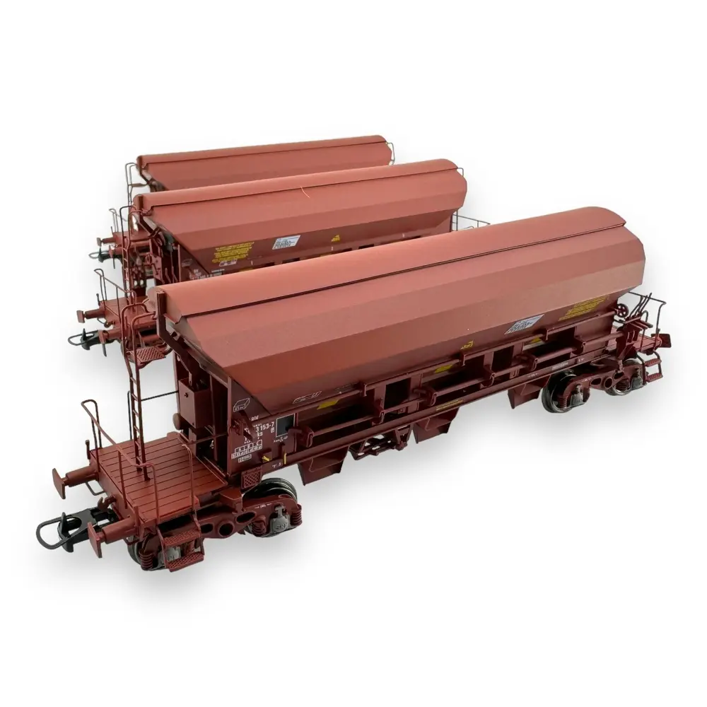 Set 3 Wagons Trémie T8 Tadkks REE Modèles WB847 - HO 1/87 - SNCF - EP VI