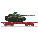 Wagon porte-char SSym46 + char amx-30 "Du Breuil" 1DB 1RC - Ree Modèles WBA035 - HO 1/87 - SNCF - Ep IV - 2R