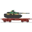 Wagon porte-char SSym46 + char amx-30 "Colmar" 1DB 1RC - Ree Modèles WBA038 - HO 1/87 - SNCF - Ep IV - 2R