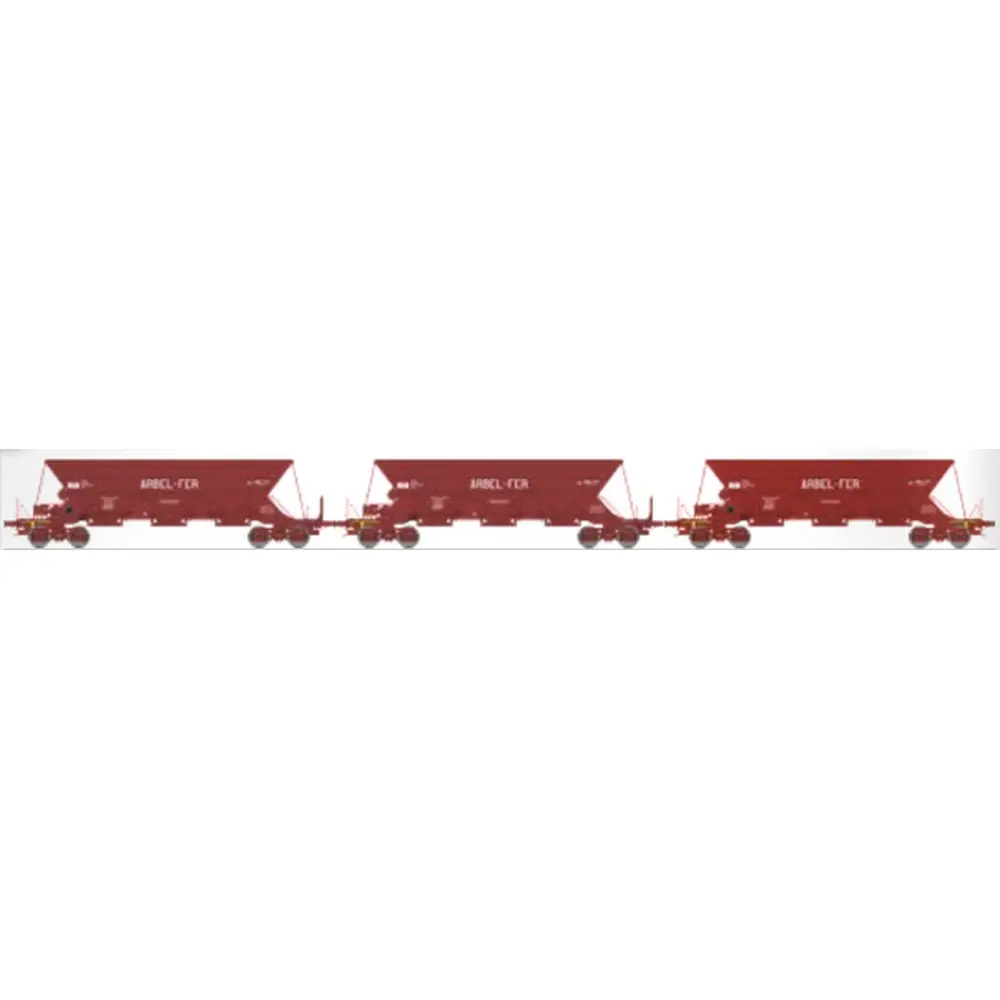 Set de 3 wagons trémies ex type 1 et type 2 « Arbel-Fer » - Ree Modèles WB859 - HO 1/87 - SNCF - Ep IV - 2R