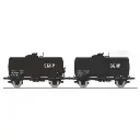 Set de 2 wagons citernes pétrole SGHP - Ree Modèles WB868 - HO 1/87 - SNCF - Ep III - 2R