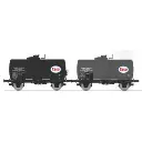 Set de 2 wagons citernes pétrole ESSO - Ree Modèles WB870 - HO 1/87 - SNCF - Ep III - 2R