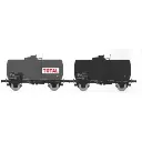 Set de 2 wagons citernes pétrole TOTAL - Ree Modèles WB872 - HO 1/87 - SNCF - Ep IV - 2R