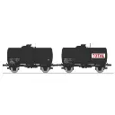 Set de 2 wagons citernes pétrole TOTAL - Ree Modèles WB874 - HO 1/87 - SNCF - Ep III - 2R