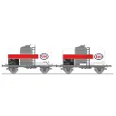 Set de 2 wagons citernes pétrole ESSO - Ree Modèles WB878 - HO 1/87 - SNCF - Ep IV - 2R