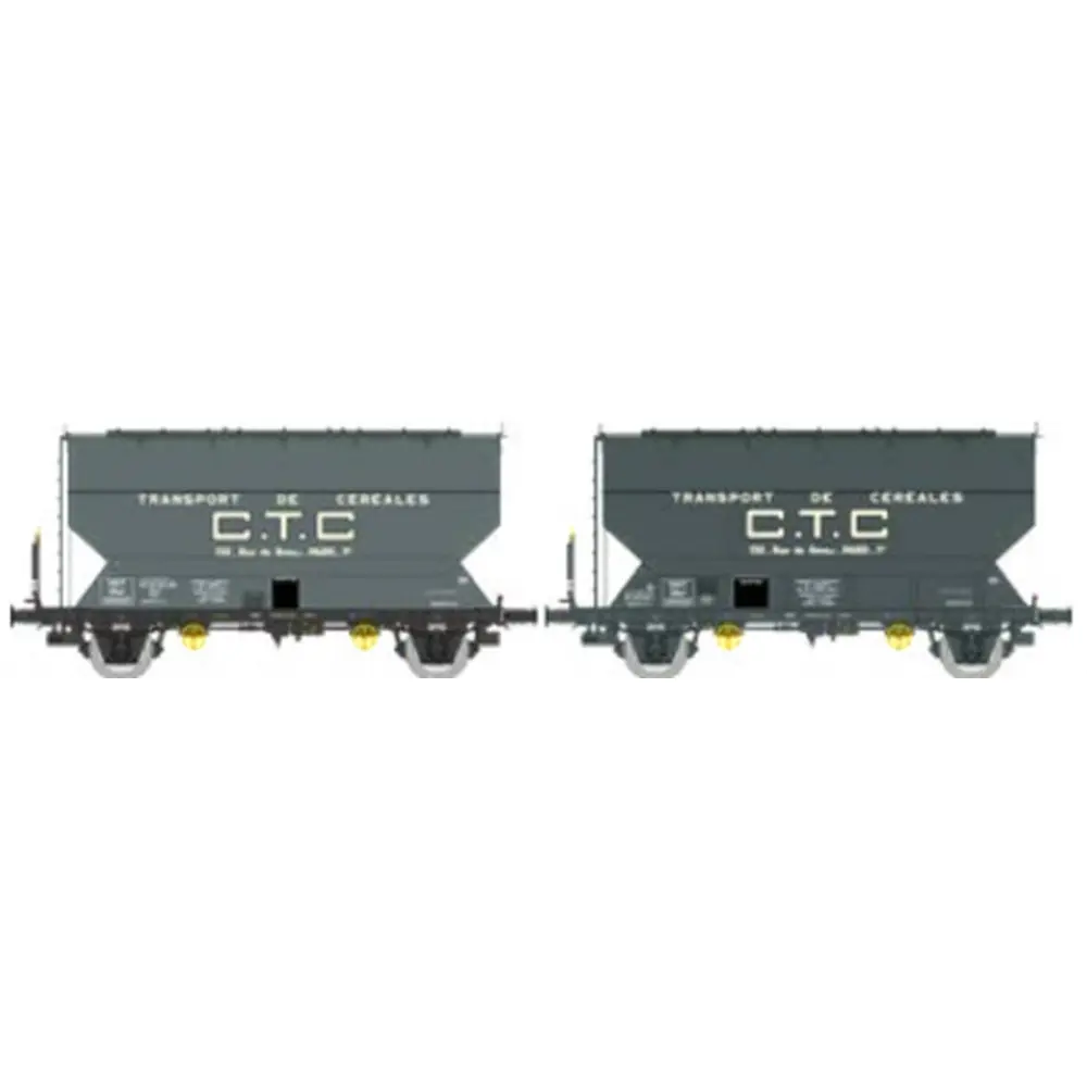 Set de 2 wagons céréaliers FAUVET-GIREL « CTC » - Ree Modèles WB887 - HO 1/87 - SNCF - Ep III - 2R