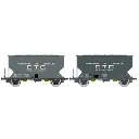 Set de 2 wagons céréaliers FAUVET-GIREL « CTC » - Ree Modèles WB887 - HO 1/87 - SNCF - Ep III - 2R