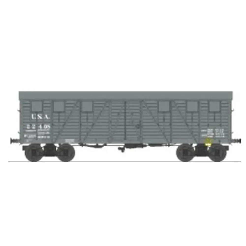 Wagon tp couvert 2 portes gris USA - Ree Modèles WB914 - HO 1/87 - Ep II - 2R