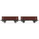 Set de 2 wagons tombereaux Ludwigshafen caisse métallique N°701 125 Om19 et 703 201 Om19 - Ree Modèles WB926 - HO 1/87 - DB - Ep III - 2R