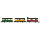 Set de 3 voitures voyageurs « Cage à poule » train touristique du Vivarais - Ree Modèles VM040 - HOe/HOm 1/87 - CFD - Ep II/III - 2R