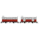 Set de 2 fourgons rouge/gris N° 2621 (portes fermées) et 2625 (2 portes ouvertes) - Ree Modèles VM047 - HOe/HOm - CFC - Ep III/IV - 2R