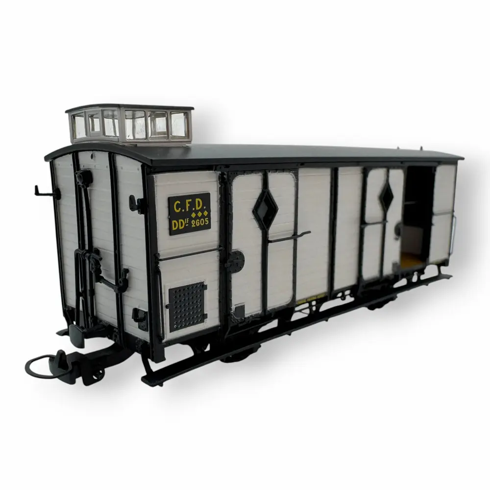Wagon fourgon gris clair, ferrures noires, N°2605 ( 2 portes ouvertes ) - Ree Modèles VM049 - HOe/HOm - CFD - Ep III/IV - 2R