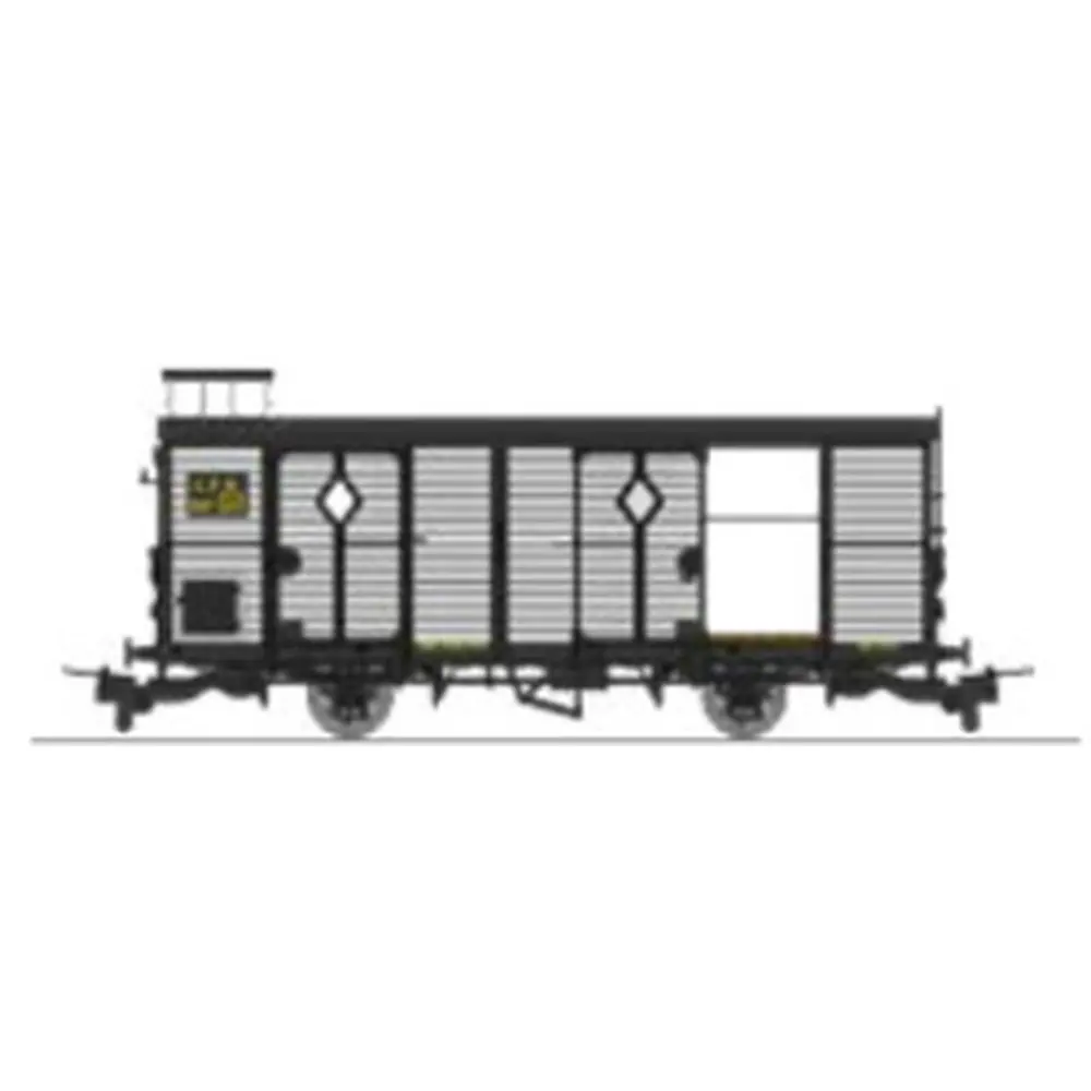 Wagon fourgon gris clair, ferrures noires, N°2605 ( 2 portes ouvertes ) - Ree Modèles VM049 - HOe/HOm - CFD - Ep III/IV - 2R