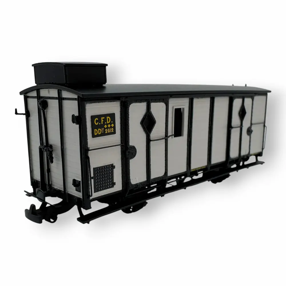 Wagon fourgon gris clair, ferrures noires, N°2612 avec cheminée - Ree Modèles VM050 - HOe/HOm - CFD - Ep III/IV - 2R