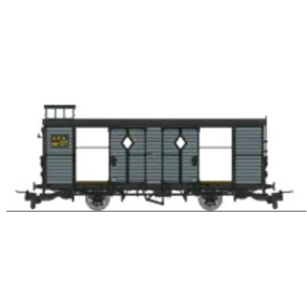 Wagon fourgon gris bleu, ferrures noires, N°2611 ( Train Touristique Vivarais – 4 portes ouvertes ) - Ree Modèles VM051 - HOe/HOm - CFV - 2R