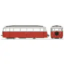 Autorail De Dion type ND Vivarais-Lozère N°201, 2 phares, sans aérateurs, rouge/gris perle - Ree Modèles VM053 - HOe/HOm 1/87 - CFD - Ep III - Analogique - 2R