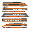 TGV électrique PSE N°5 - Rame d'origine avec suspension à ressorts - 5 éléments - Ree Modèles TGV005SAC - SNCF - HO 1/87 - EP. IV - Digital Sound - 3R