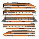 TGV électrique PSE N°5 - Rame d'origine avec suspension à ressorts - 5 éléments - Ree Modèles TGV005S - SNCF - HO 1/87 - EP. IV - Digital Sound - 2R