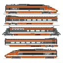 TGV électrique PSE N°5 - Rame d'origine avec suspension à ressorts - 5 éléments - Ree Modèles TGV005 - SNCF - HO 1/87 - EP. IV - Analogique - 2R