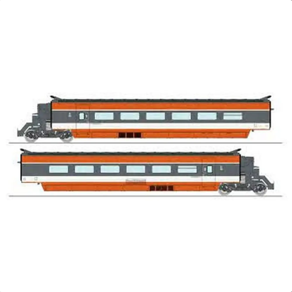 TGV PSE N°5 - Rame d'origine avec suspension à ressorts - 2 éléments - Ree Modèles TGV007 - SNCF - HO 1/87 - EP. IV - 2R