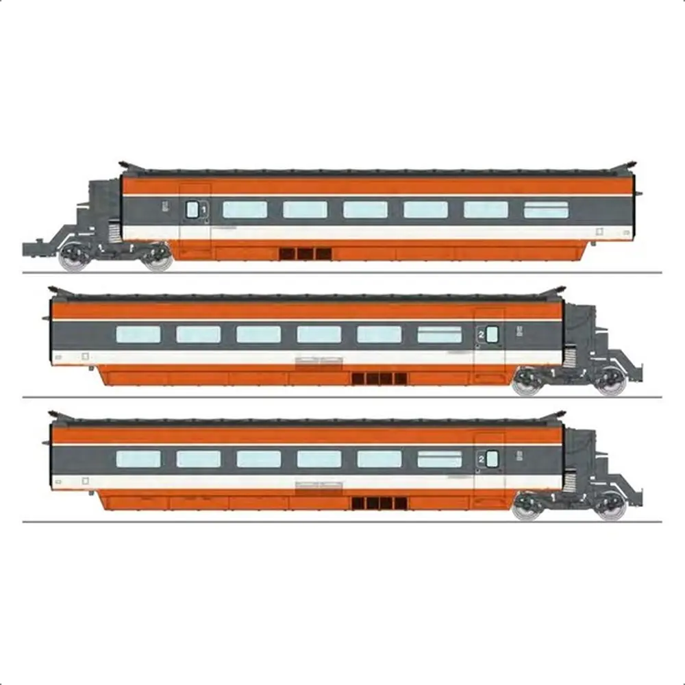 TGV Rame TRI-COURANT avec suspension à ressorts N°110 CFF - 3 éléments - Ree Modèles TGV009 - SNCF - HO 1/87 - EP. IV - 2R