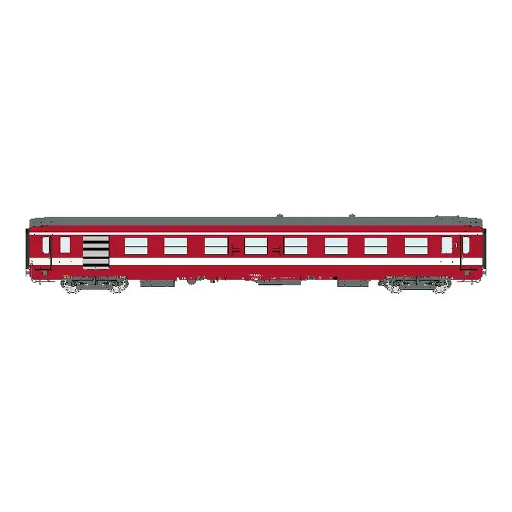 Voiture voyageurs A7D Livrée Rouge 3ème série, Y24 sans frein magnétique - Ree Modèles VB490 - SNCF - HO 1/87 - EP. V - 2R