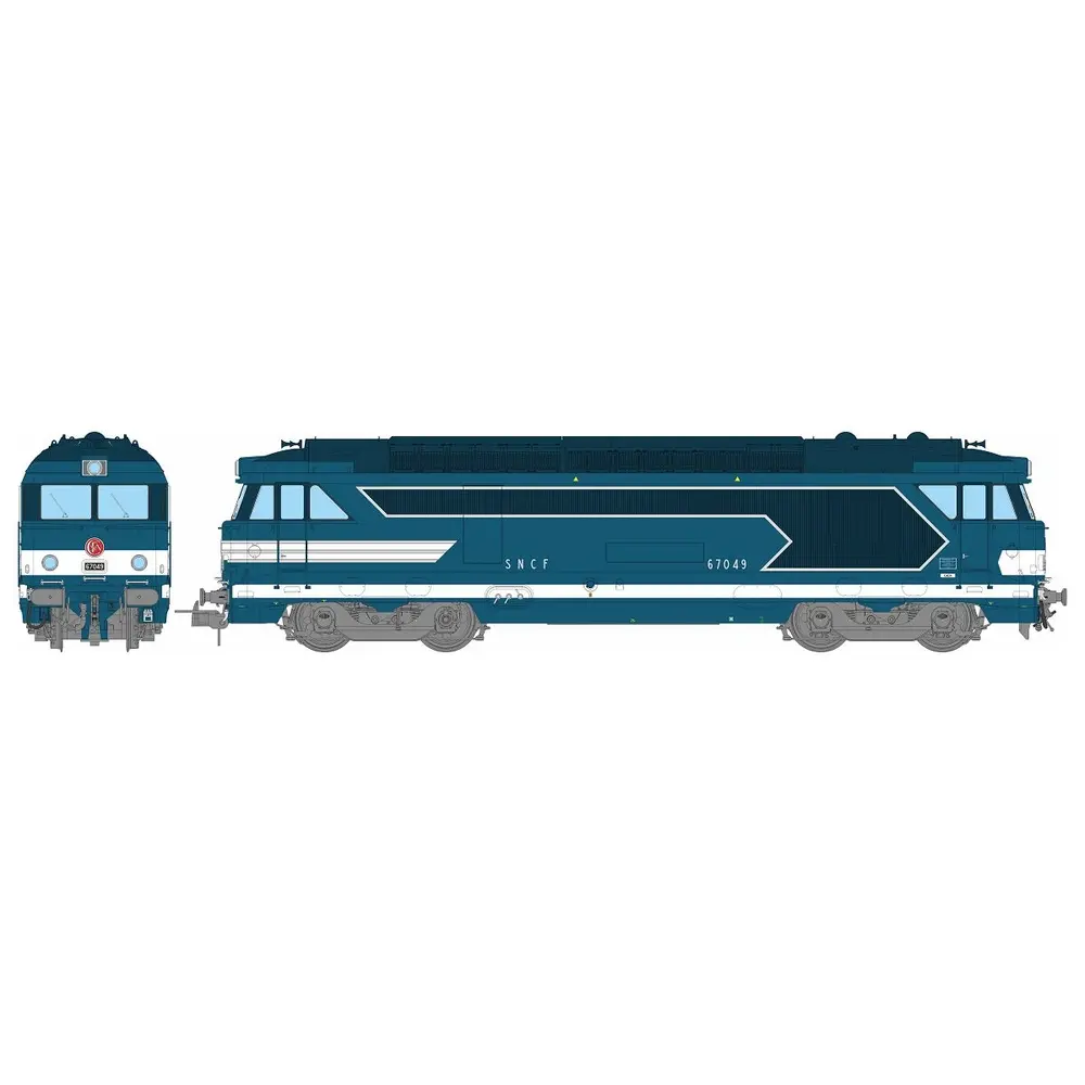 Locomotive diesel BB 67049 CAEN Bleue - Origine - Ree Modèles MB244 - SNCF - HO 1/87 - EP. III - Analogique - 2R