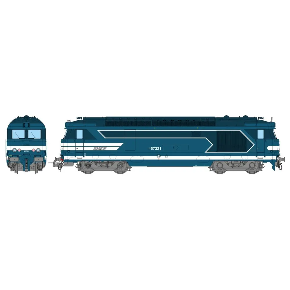 Locomotive diesel BB 67321 CHAMBERY - Bleue Logo Nouille - Ree Modèles MB246 - SNCF - HO 1/87 - EP. V - Analogique - 2R