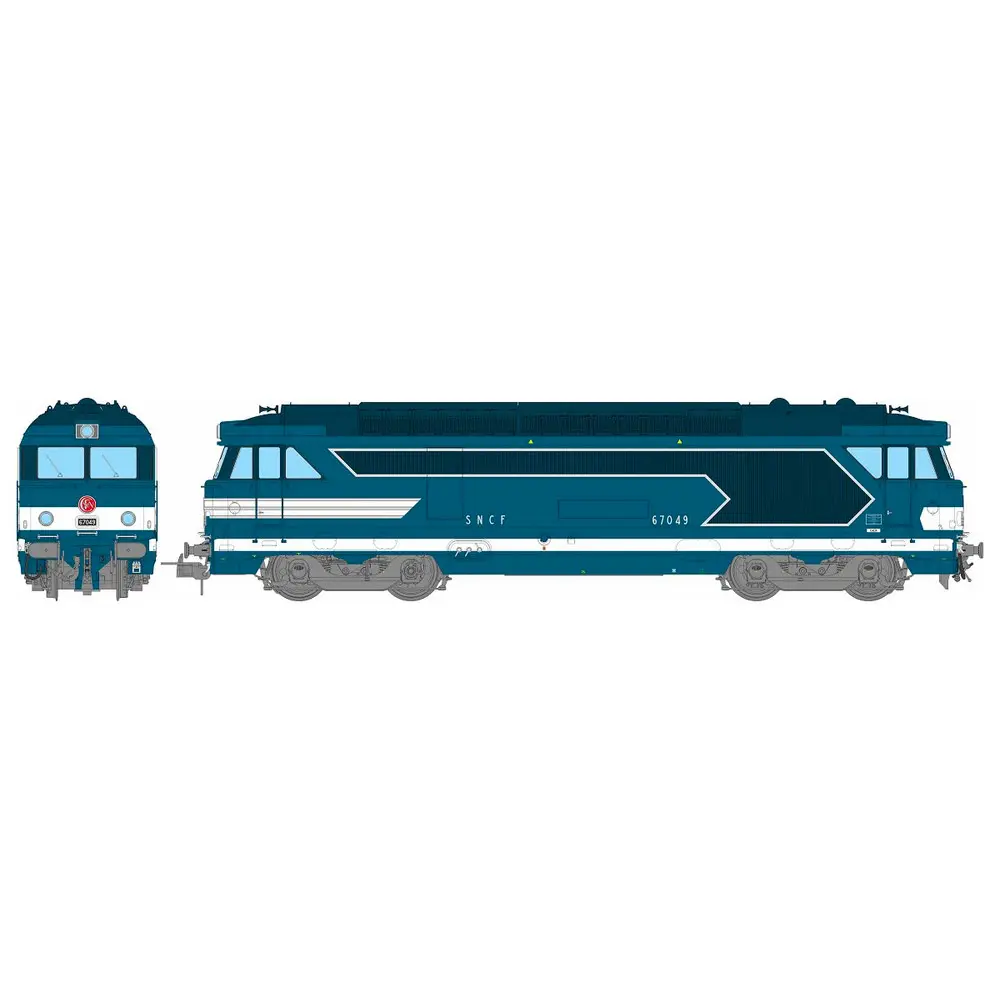 Locomotive diesel BB 67049 CAEN Bleue - Origine - Ree Modèles MB244S - SNCF - HO 1/87 - EP. III - Digital Sound fumigène - 2R