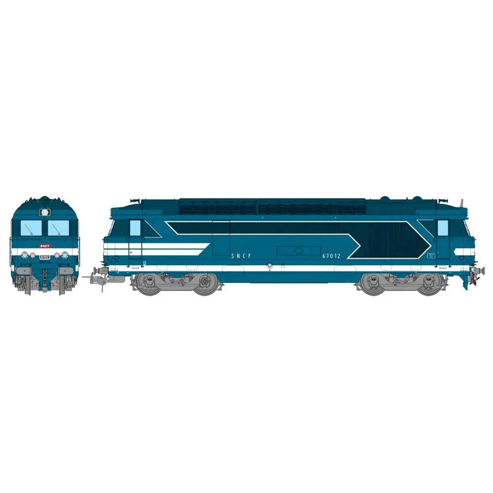 Locomotive diesel BB 67012 NEVERS Bleue origine - Ree Modèles MB245S - SNCF - HO 1/87 - EP. IV - Digital Sound fumigène - 2R