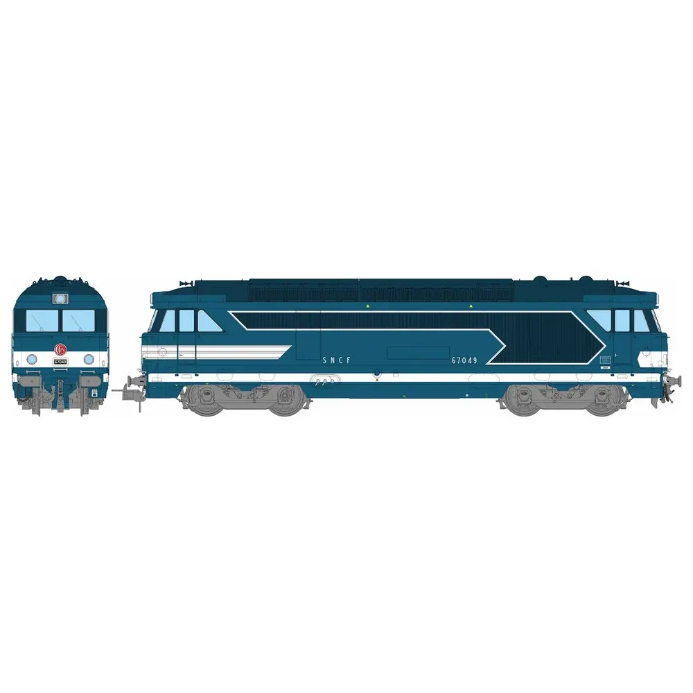 Locomotive diesel BB 67049 CAEN Bleue - Origine - Ree Modèles MB244SAC - SNCF - HO 1/87 - EP. III - Digital Sound fumigène - 3R