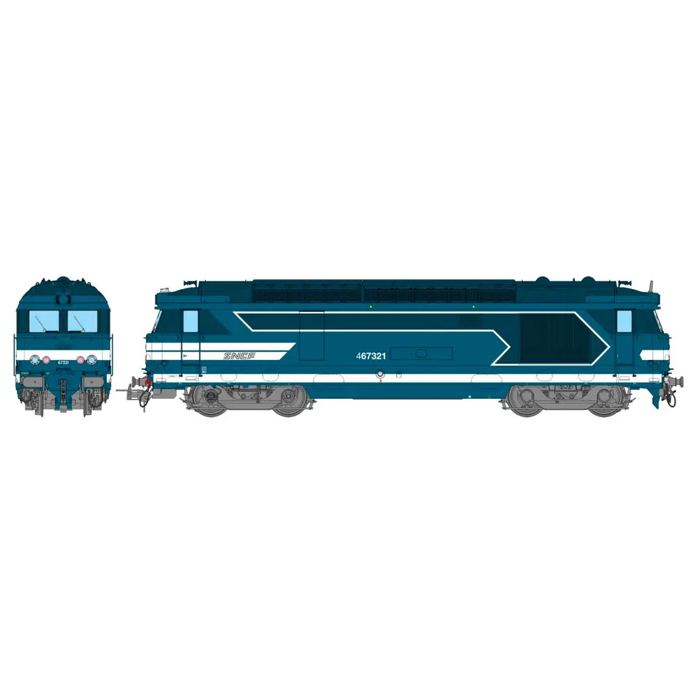 Locomotive diesel BB 67321 CHAMBERY - Bleue Logo Nouille - Ree Modèles MB246SAC - SNCF - HO 1/87 - EP. V - Digital Sound fumigène - 3R
